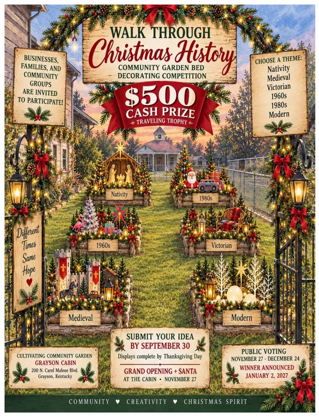 Walk Through Christmas History poster: eras, dates, and how to apply